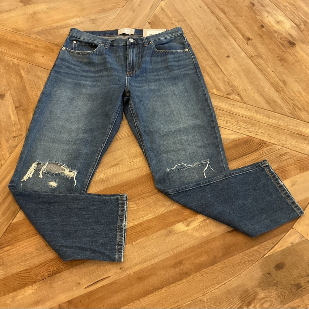 Everlane The Summer Jean 29 High Rise Straight Distressed Organic‎ Cotton Denim